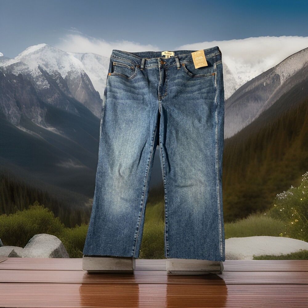 Madewll Jeans Womens 18W High Rise Stovepipe Cropped Raw Hem Not Sure NWT!